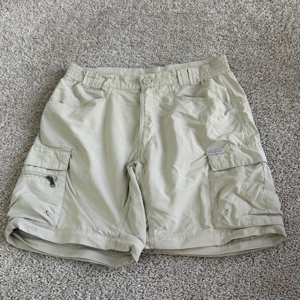Columbia Shorts Womens Medium Beige 8" Inseam Titanium TL8256 Hiking Cargo